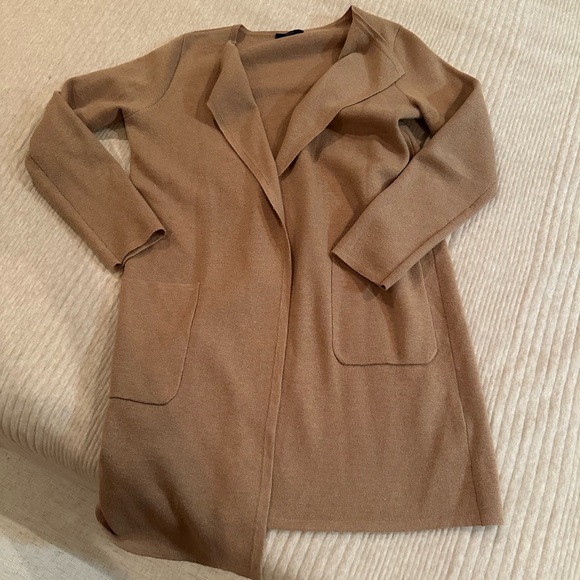 J crew Tan Collarless Sweater Blazer - Picture 3 of 7